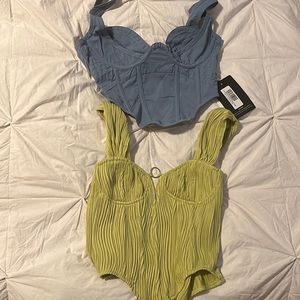 2 for one pretty little thing corset crop tops
